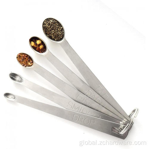 Measuring Container Coffee 5pcs Stainless Steel Teaspoon Measurment Scoop Set Supplier